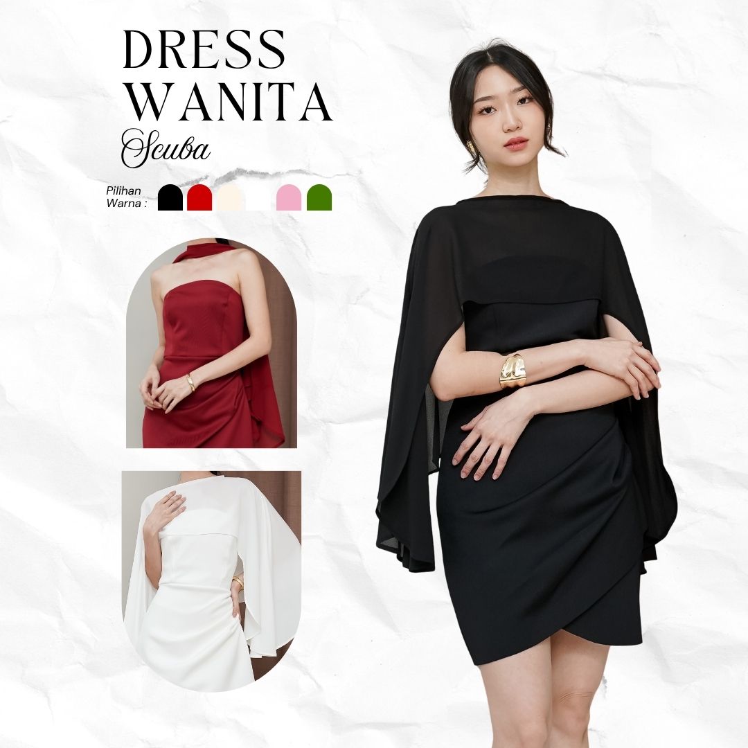 Dress Wanita Elegant Korean Style Mini Dress Wanita One Set Dress Pesta