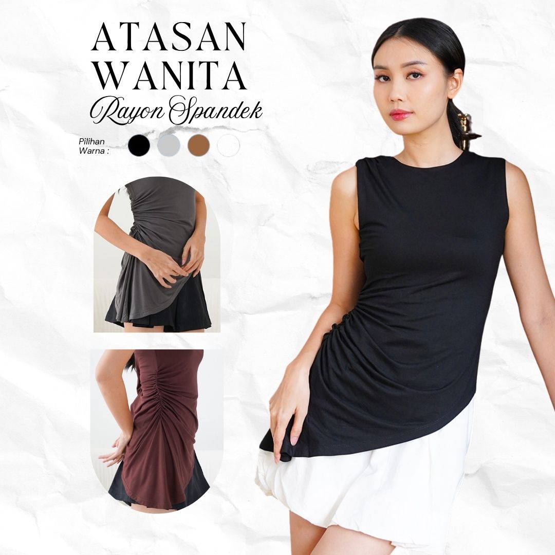  Atasan Wanita Rola Sleeveless Top | Blouse Wanita Casual Slim Fit