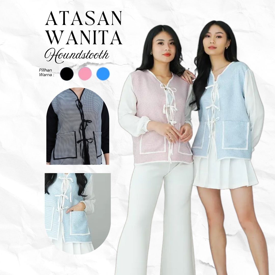 Blouse Wanita Coquette Korean Style Lengan Panjang Atasan Cewek Casual Fashion Kekinian