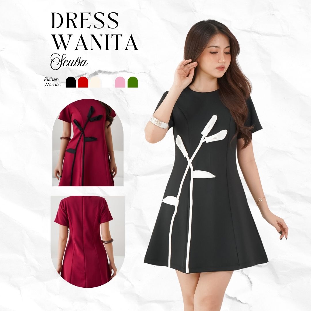 Dress Wanita Korean Style Mini Dress Wanita Elegant Casual Dress Wanita